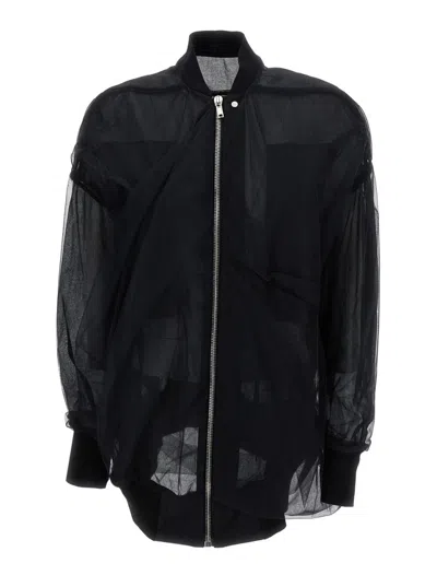 RICK OWENS BLACK DROP SHOULDER JACKET