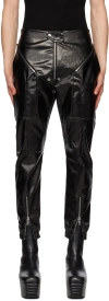 Rick Owens Black Easy Strobe Denim Cargo Pants In 09 Black