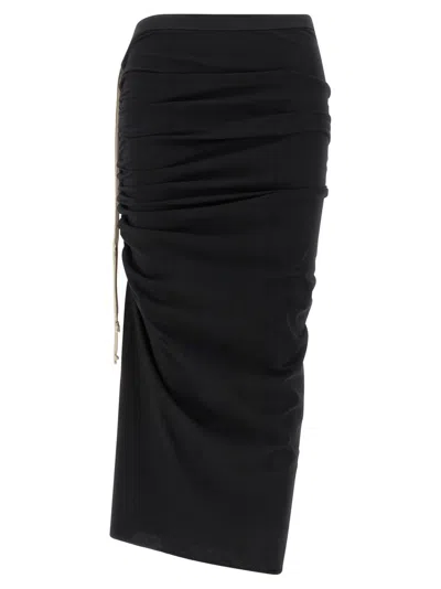 Rick Owens Black Edfu Knee Skirt