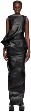 Rick Owens Black Elipse Denim Maxi Dress In Black