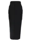 Rick Owens Firbanks Virgin Wool Twill Cargo Skirt In Black