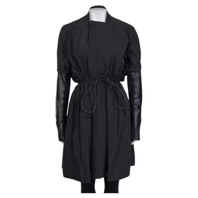 Pre-owned Rick Owens Black Fitted Trench Coat Sz. It42 M
