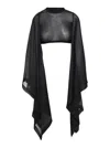 Rick Owens Long Sleeve Cropped T-shirt In Black