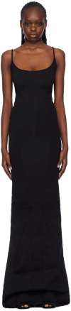 Rick Owens Black Flared Maxi Dress In 09 Black