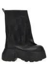 Rick Owens Black Hollywood Flared Mega Tractor Boots In Black