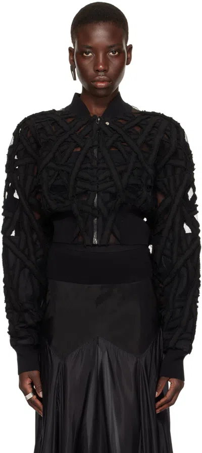 Rick Owens Black Flight Bomber Jacket In 09 Black