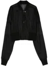 RICK OWENS BLACK FLIGHT CROPPED COTTON JACKET