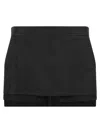 Rick Owens Layered Side Slit Mini Skirt In Black