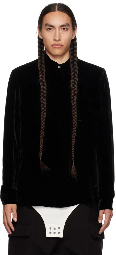 Rick Owens Black Fogpocket Shirt In 09 Black