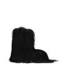 Rick Owens Black Fur Ankle Boots In Black