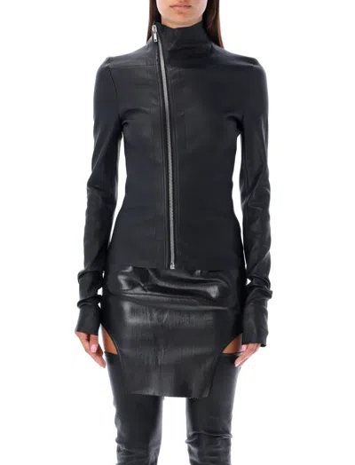 RICK OWENS BLACK GARY LEATHER JACKET