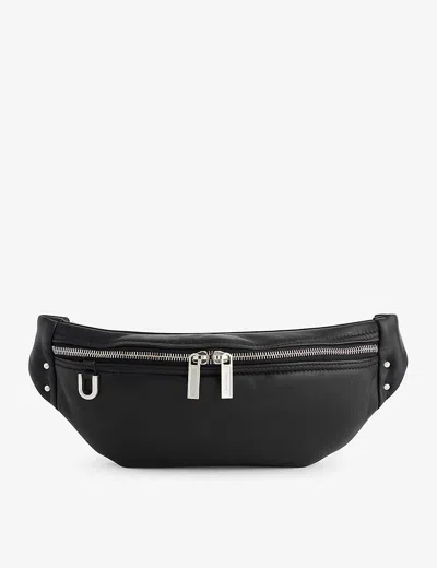 Rick Owens Black Geo Branded Leather Bumbag