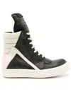 RICK OWENS GEOBASKET LEATHER SNEAKERS - WOMEN'S - CALF LEATHER/RUBBER