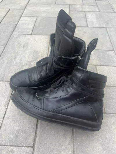 Pre-owned Rick Owens Black Geobaskets Shoes