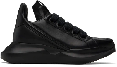 Rick Owens Black Geth Runner Sneakers In 99999 Black/black/bl