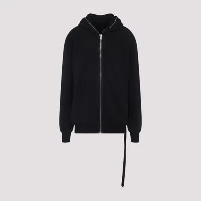 RICK OWENS BLACK GIMP COTTON HOODIE