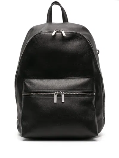 Rick Owens Black Grained-leather Backpack