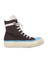 Rick Owens Black High Top Sneakers In Multi