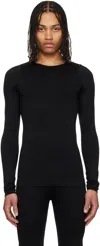 Rick Owens Black Hollywood Active Knit Ls T-shirt In 09 Black