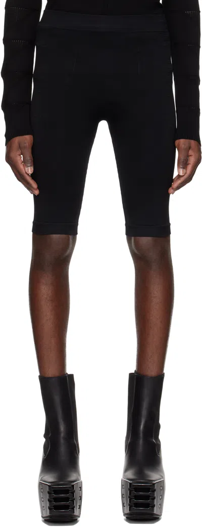 Rick Owens Black Hollywood Active Knit Shorts In 09 Black