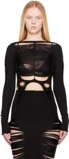 Rick Owens Black Hollywood Anja Ls T-shirt In Black