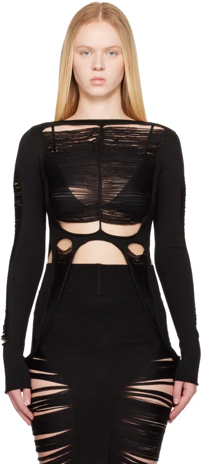 Rick Owens Black Hollywood Anja Ls T-shirt