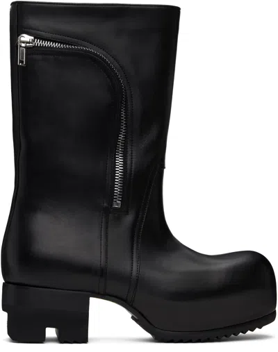 Rick Owens Black Hollywood Bahaus Ballast Boots In 09 Black
