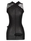 Rick Owens Semi-transparent Cupro Stretch Jersey Top In Black