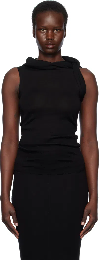 Rick Owens Black Hollywood Banded Tank Top In 09 Black