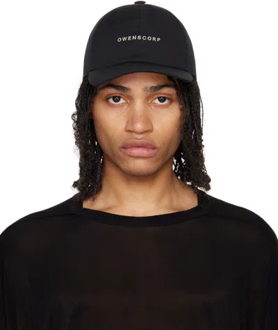 Rick Owens Black Hollywood Baseball Cap In 0908 Black/pearl