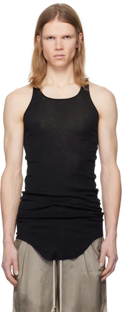 Rick Owens Black Hollywood Basic Rib Tank Top In 09 Black
