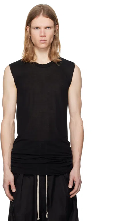 RICK OWENS BLACK HOLLYWOOD BASIC SL TANK TOP