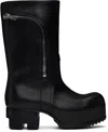 Rick Owens Black Hollywood Bauhaus Ballast Pull Boots In 09 Black