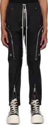 Rick Owens Bauhaus-inspired Cargo Pants With Elastic Waistband In 09 Black
