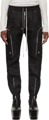 Rick Owens Bauhaus-inspired Cargo Pants With Elastic Waistband In 09 Black