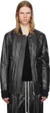 Rick Owens Black Hollywood Bauhaus Leather Flight Jacket In 09 Black