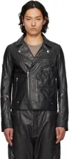 Rick Owens Bauhaus Stooges Leather Jacket In 09 Black