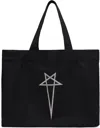 Rick Owens Black Hollywood Beach Tote In 0908 Black/pearl