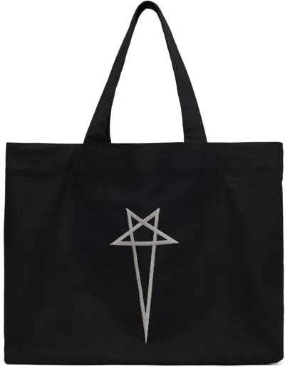 Rick Owens Black Hollywood Beach Tote In 0908 Black/pearl