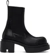 Rick Owens Chunky Sole Ankle Boots With Elastic Panels In Black