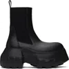 Rick Owens Black Hollywood Beatle Mega Tractor Chelsea Boots In 09 Black