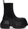 Rick Owens Black Hollywood Beatle Mega Tractor Chelsea Boots In 99 Black/black