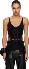 Rick Owens Black Hollywood Bodysuit Tank Top In 09 Black