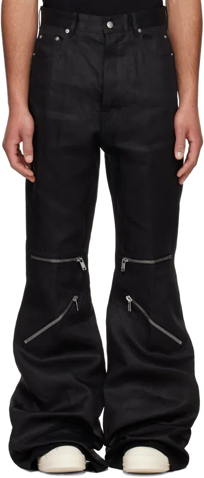 Rick Owens Black Hollywood Bolan Cargo Pants In 09 Black