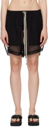 Rick Owens Bermuda Shorts With Elastic Waistband And Side Slits In Black