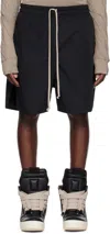 Rick Owens Straight-leg Stretch-cotton Poplin Drawstring Shorts In 09 Black