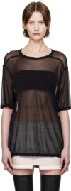 Rick Owens Black Hollywood Brad T-shirt In 09 Black