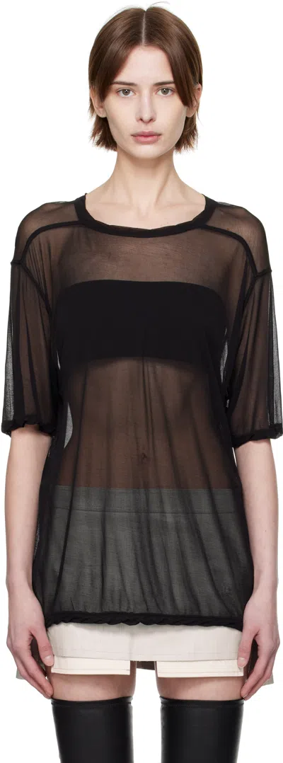 Rick Owens Black Hollywood Brad T-shirt In 09 Black