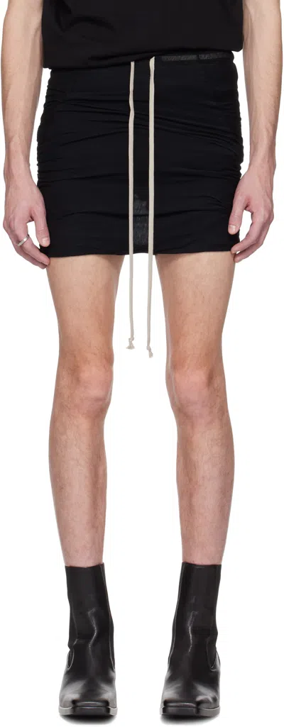 Rick Owens Black Hollywood Buds Shorts In 09 Black