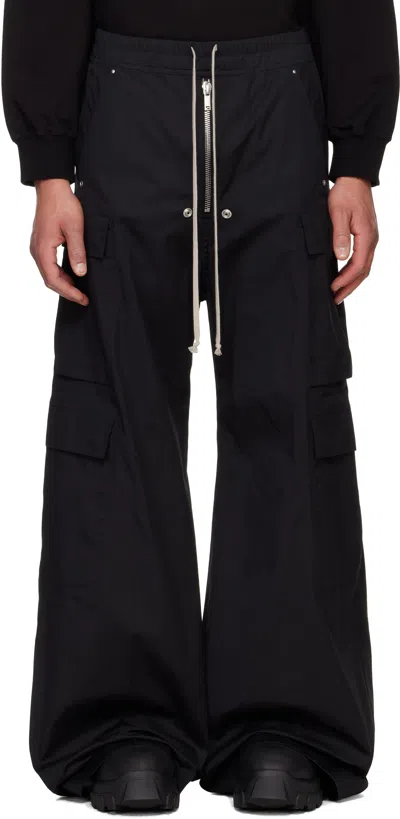 Rick Owens Black Hollywood Cargobela Cargo Pants In 09 Black
